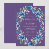 Invitation Mariage Améthyste Azur Lily (Devant / Derrière)