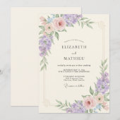 Invitation Mariage Améthyste Blush Wisteria (Devant / Derrière)