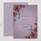 Invitation Mariage Améthyste Coquelicot Rouge (Devant / Derrière)