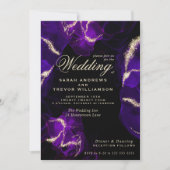 Invitation Mariage | Améthyste Encre d'alcool violet (Devant)