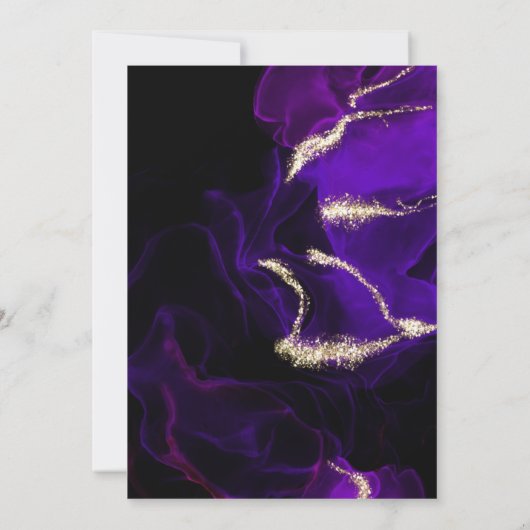 Invitation Mariage | Améthyste Encre d'alcool violet (Dos)