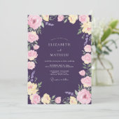 Invitation Mariage Améthyste Fleur de Douceur (Debout devant)