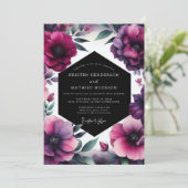 Invitation Mariage Améthyste Floraison Dramatique (Debout devant)