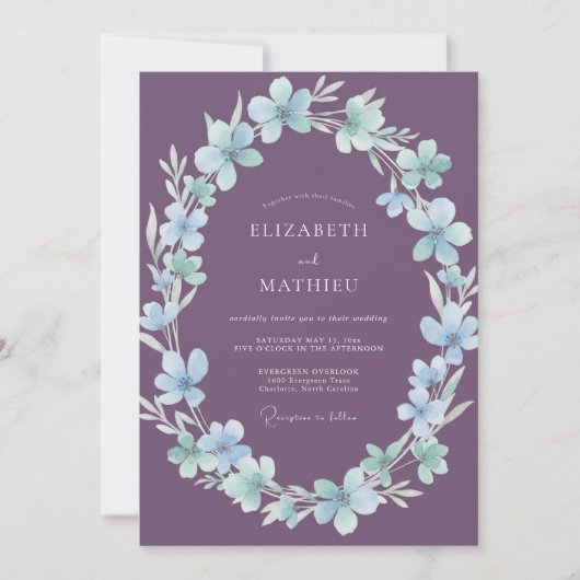 Invitation Mariage Améthyste Ice Blossom (Devant)
