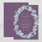 Invitation Mariage Améthyste Ice Blossom (Devant / Derrière)