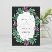 Invitation Mariage Améthyste Jade Magnolia (Debout devant)