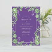 Invitation Mariage Améthyste Lime Vine (Debout devant)