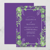 Invitation Mariage Améthyste Lime Vine (Devant / Derrière)