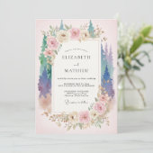 Invitation Mariage Améthyste Mauve Forêt Eucalyptus (Debout devant)