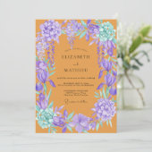 Invitation Mariage Améthyste Orchidée (Debout devant)