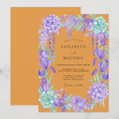 Invitation Mariage Améthyste Orchidée (Devant / Derrière)