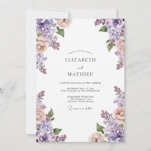 Invitation Mariage Améthyste Péché Wisteria
