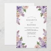 Invitation Mariage Améthyste Péché Wisteria (Devant / Derrière)