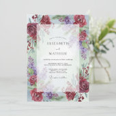 Invitation Mariage Améthyste Peint au Vin (Debout devant)