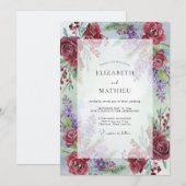 Invitation Mariage Améthyste Peint au Vin (Devant / Derrière)