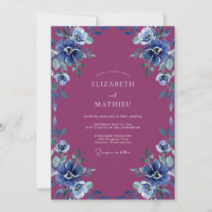 Invitation Mariage Améthyste Pervenche Anémone