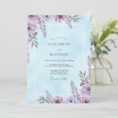 Invitation Mariage Améthyste Pervenche Wisteria (Debout devant)