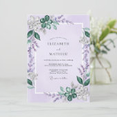 Invitation Mariage Améthyste Sage Wisteria (Debout devant)
