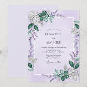 Invitation Mariage Améthyste Sage Wisteria (Devant / Derrière)