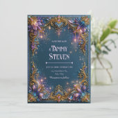Invitation Mariage Améthyste Starlight Filigree (Debout devant)