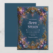 Invitation Mariage Améthyste Starlight Filigree (Devant / Derrière)