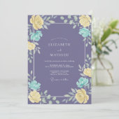Invitation Mariage Améthyste Téalgue Ranunculus Eucalyptus (Debout devant)