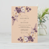 Invitation Mariage Améthyste Tendre Fleur (Debout devant)