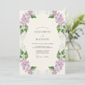 Invitation Mariage Améthyste Violet Sprig Eucalyptus (Debout devant)