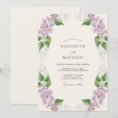 Invitation Mariage Améthyste Violet Sprig Eucalyptus (Devant / Derrière)