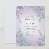 Invitation Mariage Améthyste Violet Wisteria (Devant / Derrière)