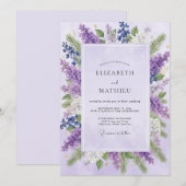 Invitation Mariage Améthyste Wisteria (Devant / Derrière)