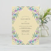 Invitation Mariage Améthyste Wisteria Beurre (Debout devant)