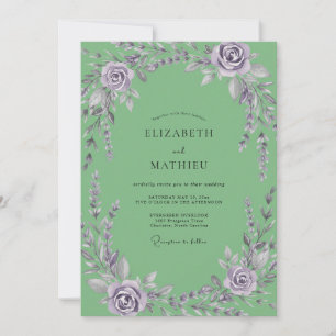 Invitation Mariage Améthyste Wisteria Menthe