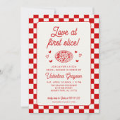 Invitation Mariage Amour à la Première Tranche de Pizza (Devant)