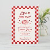 Invitation Mariage Amour à la Première Tranche de Pizza (Debout devant)