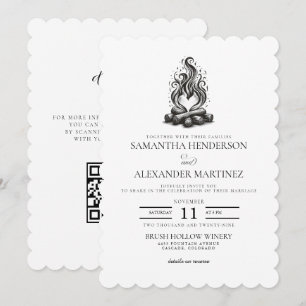 Invitation Mariage Amour de Feu de Camp