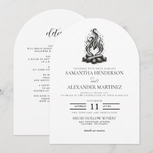 Invitation Mariage Amour de Feu de Camp