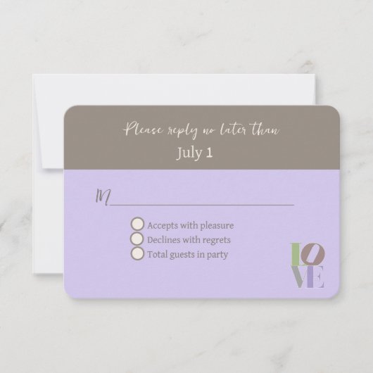 Invitation Mariage AMOUR moderne RSVP (Devant)