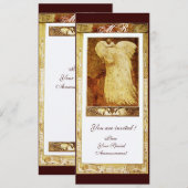 Invitation Mariage Amour Paon Monogramme , Sépia Marron Blanc (Devant / Derrière)