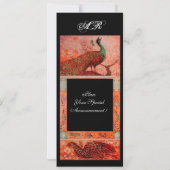 Invitation MARIAGE AMOUR PAONS MONOGRAMME rouge noir orange (Dos)