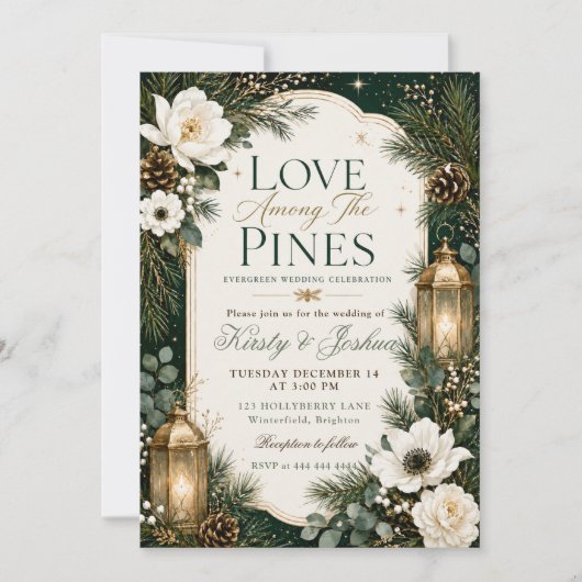 Invitation Mariage Amour Parmi les Pins (Devant)