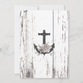 Invitation Mariage Ancrage de Plage Côtière en Bois Rustique (Dos)