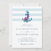 Invitation Mariage Ancre d'aquarelle bleu marine (Devant)