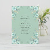 Invitation Mariage Anémone Aqua Menthe (Debout devant)