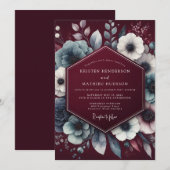 Invitation Mariage Anémone Ardent (Devant / Derrière)