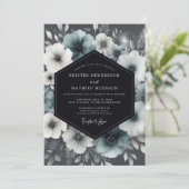 Invitation Mariage Anémone Ardoise Humeur (Debout devant)