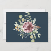Invitation Mariage Anemone Blush Bleu Nuit  Enregistrez la da (Dos)