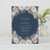 Invitation Mariage Anémone Champagne de Minuit (Debout devant)