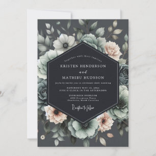 Invitation Mariage Anémone Charbon Sourd