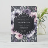 Invitation Mariage Anémone Crépuscule Charbon (Debout devant)
